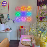 Colorful Smile faces Neon Sign